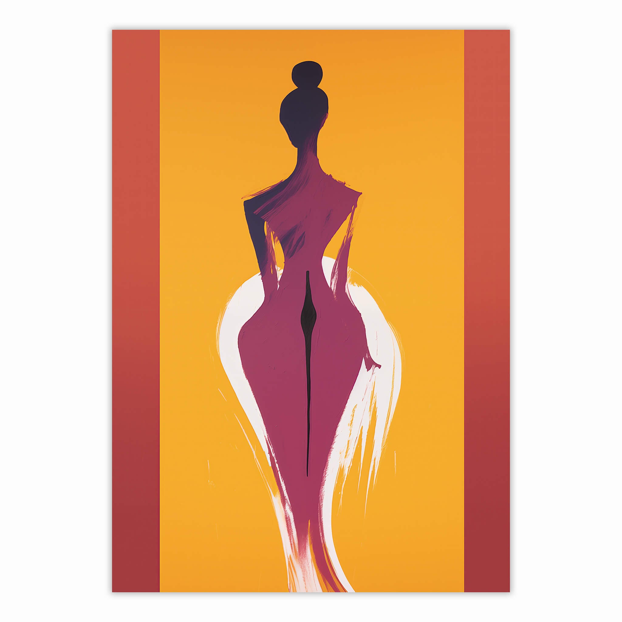 Red Curvy Silhouette Plakat